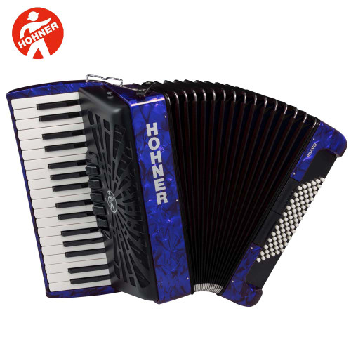Hohner Bravo III 72 Chromatic Piano Accordion - Pearl Dark Blue with Gig Bag and Straps Hohner Bravo III 72 Chromatic Piano Accordion - Pearl Dark Blue with Gig Bag and Straps
