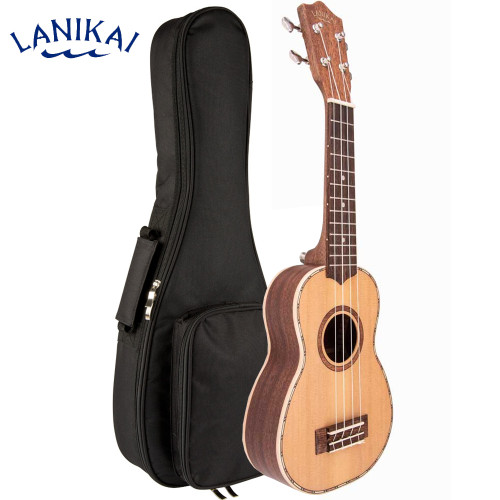 Lanikai CDST-S Cedar Solid Top Soprano Size Ukulele with Padded Gig Bag Lanikai CDST-S Cedar Solid Top Soprano Size Ukulele with Padded Gig Bag