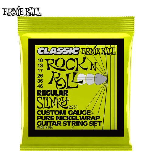 Ernie Ball 2251 Regular Slinky Classic Pure Nickel Electric Guitar Strings 10-46