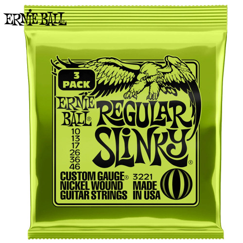 Ernie Ball 3221 3-Sets Regular Slinky Nickel Wound Electric Guitar Strings 10-46