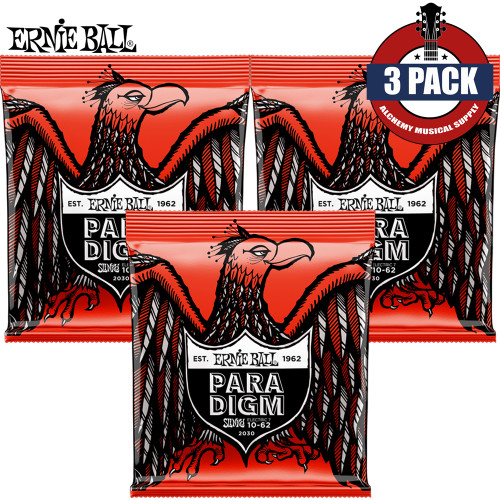 3-PACK Ernie Ball 2030 Paradigm Skinny Top Heavy Bottom 7-String Electric Guitar String