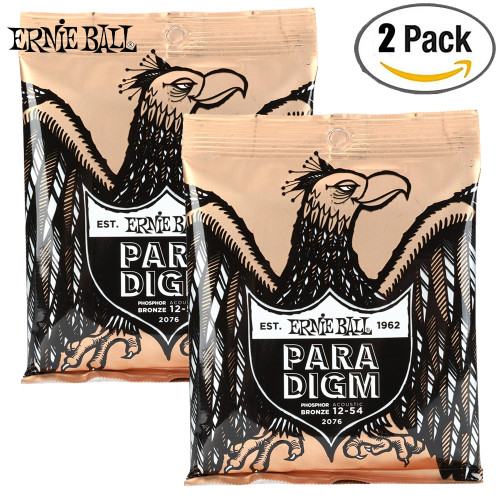 2-PACK Ernie Ball 2076 Paradigm Phosphor Bronze Acoustic Guitar Strings 12-54 Med-Light