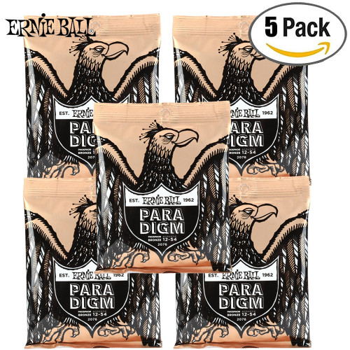 5-PACK Ernie Ball 2076 Paradigm Phosphor Bronze Acoustic Guitar Strings 12-54 Med-Light