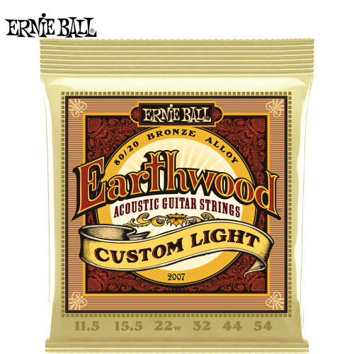 Ernie Ball 2007 Earthwood 80/20 Bronze Custom Light Acoustic Guitar Strings
