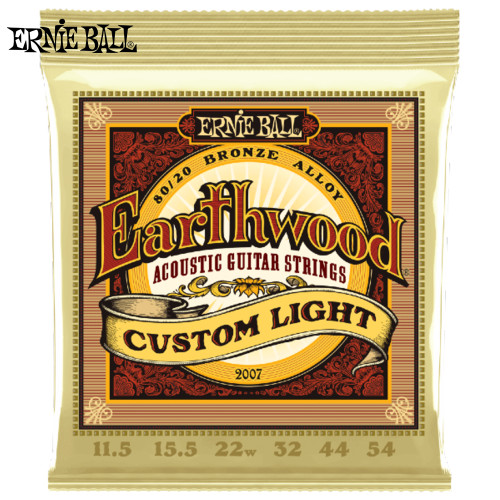 Ernie Ball 2007 Earthwood 80/20 Bronze Custom Light Acoustic Guitar Strings