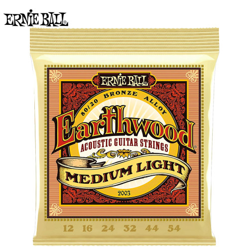 Ernie Ball 2003 Earthwood 80/20 Bronze Acoustic Guitar String Med-Light 12-54