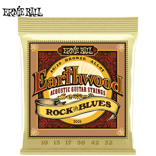 Ernie Ball 2008 Earthwood 80/20 Bronze Acoustic Guitar Strings 10-52 Rock/Blues
