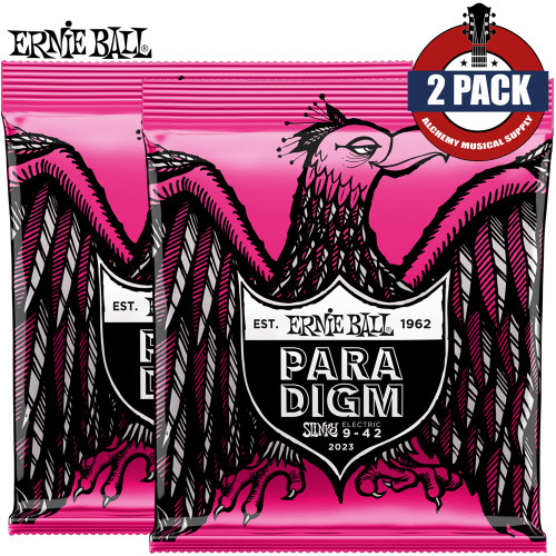 2-PACK Ernie Ball 2023 Paradigm Super Slinky Nickel Electric Guitar Strings 09-42