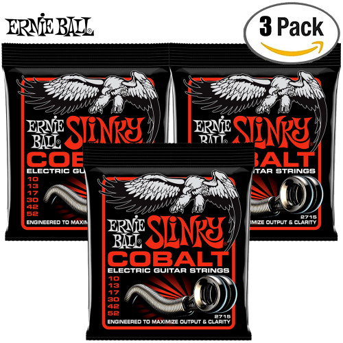 3-PACK Ernie Ball 2715 Slinky Cobalt Skinny Top/Heavy Bottom Guitar Strings 10-52 3-PACK Ernie Ball 2715 Slinky Cobalt Skinny Top/Heavy Bottom Guitar Strings 10-52
