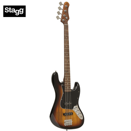Stagg 30 Series Standard J-Style 4-String Electric Bass Sunburst SBJ-30 SNB Stagg 30 Series Standard J-Style 4-String Electric Bass Sunburst SBJ-30 SNB
