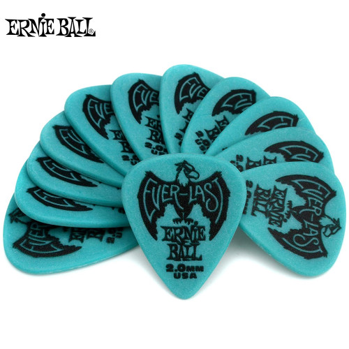 12-PACK Ernie Ball 9196 Everlast 2.0mm Gauge Derlin Teal Guitar Picks  12-PACK Ernie Ball 9196 Everlast 2.0mm Gauge Derlin Teal Guitar Picks