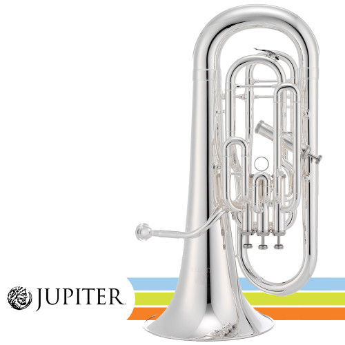 Jupiter JEP1020S Key of Bb Intermediate Silver Plated 4 Valve Euphonium With Case Jupiter JEP1020S Key of Bb Intermediate Silver Plated 4 Valve Euphonium With Case