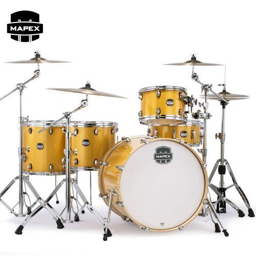 Mapex Mars Birch 5-Piece Crossover Drum Shell Pack Sunflower Sparkle MA528SFYD Mapex Mars Birch 5-Piece Crossover Drum Shell Pack Sunflower Sparkle MA528SFYD