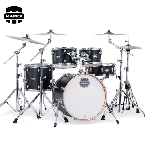 Mapex Mars Maple Series 5-Piece Fusion Drum Shell Pack Matte Black MM504SFKD Mapex Mars Maple Series 5-Piece Fusion Drum Shell Pack Matte Black MM504SFKD