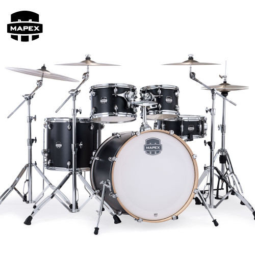 Mapex Mars Maple Series 5-Piece Rock Drum Shell Pack Matte Black MM529SFKD Mapex Mars Maple Series 5-Piece Rock Drum Shell Pack Matte Black MM529SFKD