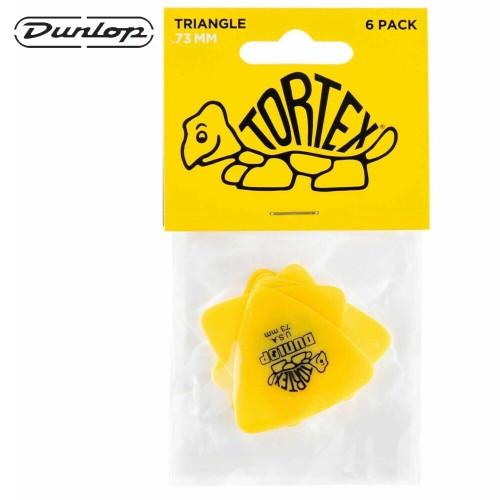 6-PACK Dunlop 431P.73 Tortex Triangle 0.73mm Guitar Picks Yellow 6-PACK Dunlop 431P.73 Tortex Triangle 0.73mm Guitar Picks Yellow
