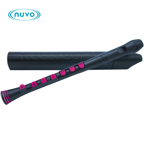 Nuvo Recorder+ Silicone Baroque Key System Recorder - Black/Pink With Case N320RDBPK Nuvo Recorder+ Silicone Baroque Key System Recorder - Black/Pink With Case N320RDBPK