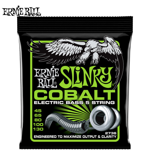 Ernie Ball 2736 5-String Regular Slinky Cobalt Electric Bass Strings 45-130
