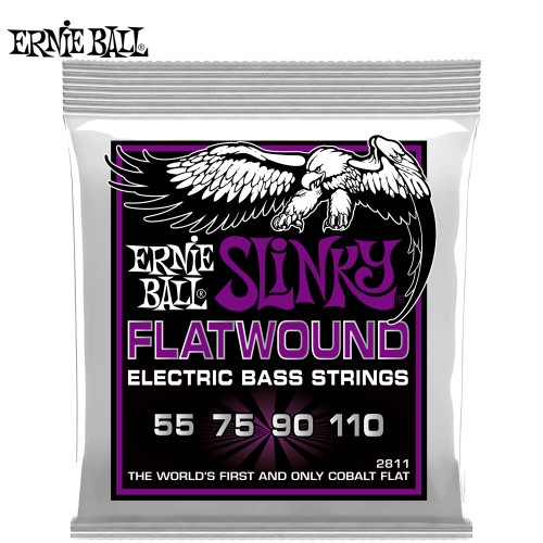 Ernie Ball 2811 Power Slinky Flatwound Electric Bass Strings 55-110