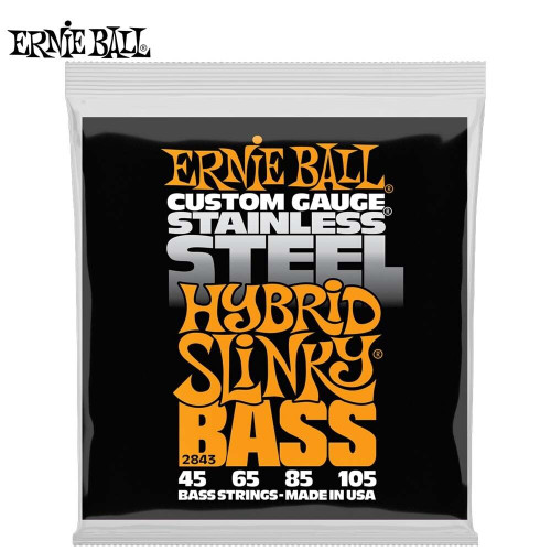 Ernie Ball 2843 Hybrid Slinky Stainless Steel Electric Bass Strings 45-105