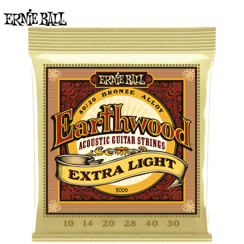 Ernie Ball 2006 Earthwood 80/20 Bronze Acoustic Guitar Strings 10-50 Ex-Light