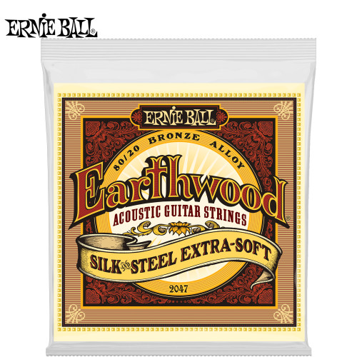 Ernie Ball 2047 Earthwood Sillk & Steel Acoustic Guitar Strings 10-50