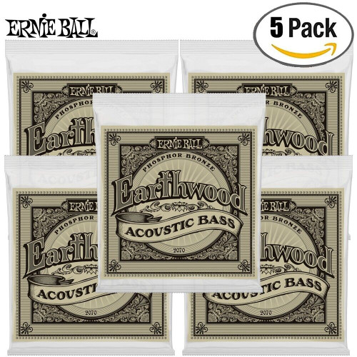 5-PACK Ernie Ball 2070 Earthwood Phosphor Bronze Acoustic Bass