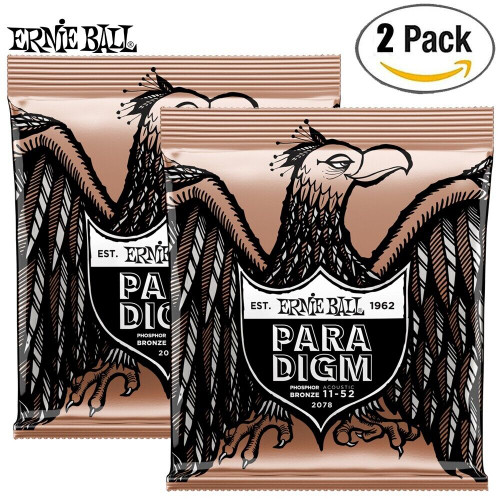 2-PACK Ernie Ball 2078 Paradigm Phosphor Bronze Acoustic Guitar Strings 11-52
