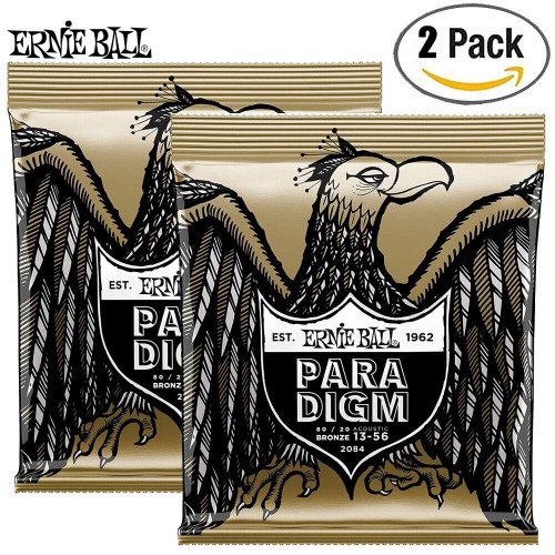 2-PACK Ernie Ball 2084 Paradigm 80/20 Bronze Acoustic Guitar Strings 13-56 2-PACK Ernie Ball 2084 Paradigm 80/20 Bronze Acoustic Guitar Strings 13-56
