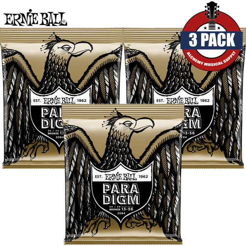 3-PACK Ernie Ball 2084 Paradigm 80/20 Bronze Acoustic Guitar Strings 13-56