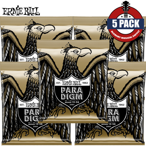 5-PACK Ernie Ball 2084 Paradigm 80/20 Bronze Acoustic Guitar Strings 13-56