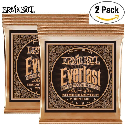 2-PACK Ernie Ball 2546 Everlast Phosphor Bronze Acoustic Guitar Strings 12-54 2-PACK Ernie Ball 2546 Everlast Phosphor Bronze Acoustic Guitar Strings 12-54