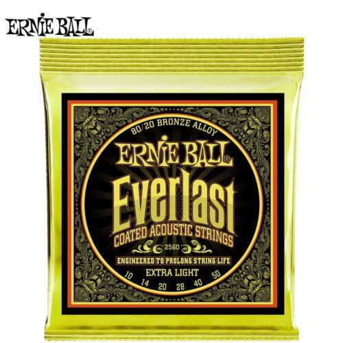 Ernie Ball 2560 Everlast Coated 80/20 Bronze Acoustic Guitar Strings 10-50