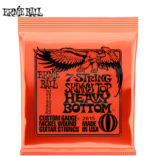 Ernie Ball 2615 7-String Slinky Skinny Top Heavy Bottom Guitar Strings 10-62