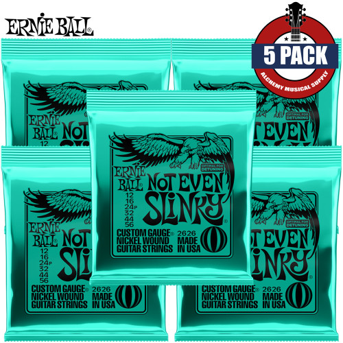 5-PACK Ernie Ball 2626 Not Even Slinky Nickel Electric Guitar Strings 12-56