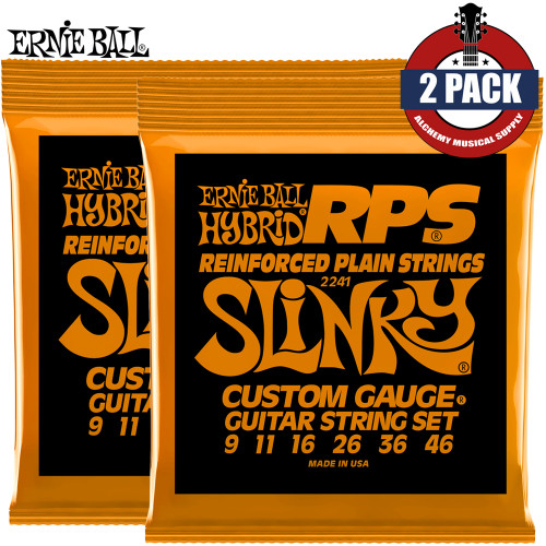 2-PACK Ernie Ball 2241 Hybrid Slinky RPS Nickel Electric Guitar Strings 9-46