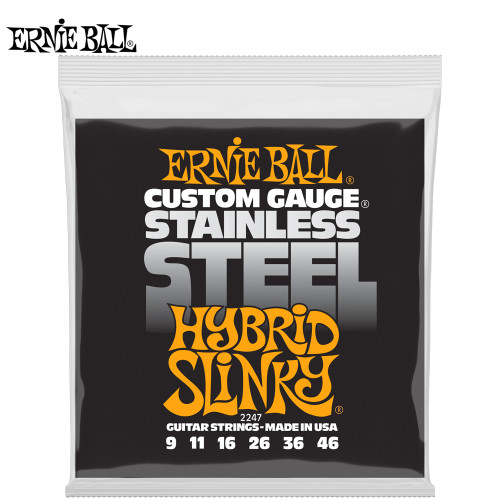 Ernie Ball 2247 Hybrid Slinky Stainless Steel Electric Guitar Strings 9-46