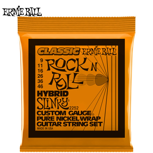 Ernie Ball 2252 Hybrid Slinky Classic Rock N Roll Electric Guitar Strings 9-46