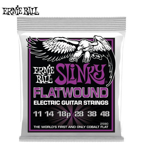 Ernie Ball 2590 Power Slinky Flatwound Electric Guitar Strings 11-48