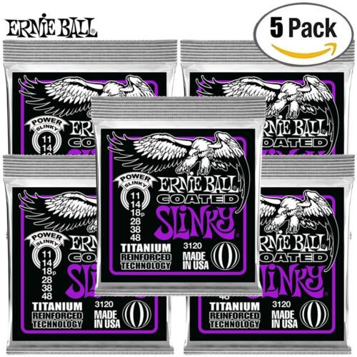 5-PACK Ernie Ball 3120 Skinny Top Hvy Bottom Coated Slinky Guitar Strings 11-48 5-PACK Ernie Ball 3120 Skinny Top Hvy Bottom Coated Slinky Guitar Strings 11-48