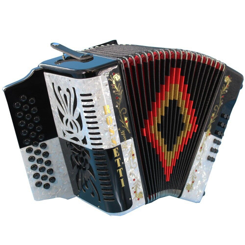 Rossetti 3112 31 Button Diatonic Accordion - White/Black Checker Rossetti 3112 31 Button Diatonic Accordion - White/Black Checker