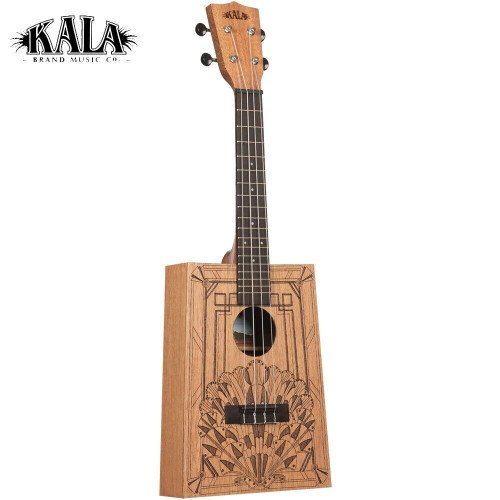 Kala KA-CB-DECO-C Art Deco Cigar Box Meranti Concert Ukulele Satin With Bag