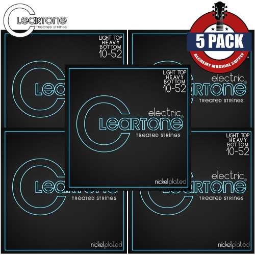 5-PACK Cleartone 9420 Light Top/Heavy Bottom Coated Electric Guitar Strings 10-52