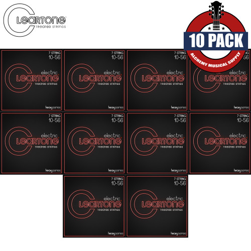10-PACK Cleartone 9410-7 Nickel Plated 7-String Electric Guitar Strings 10-56