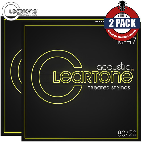 2-PACK Cleartone 7611 80/20 Bronze Coated Acoustic Guitar Strings 11-52