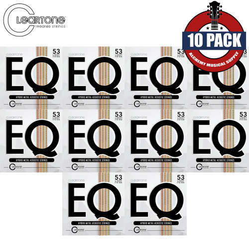 10-PACK Cleartone 7812 EQ Hybrid Metal Acoustic Guitar Strings 12-53