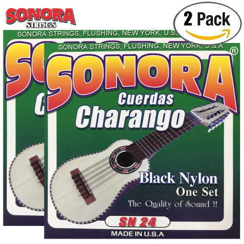2-PACK Sonora SN24 Black Nylon Cuerdas Charango Guitar Strings MADE IN USA