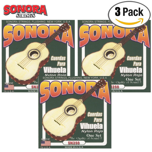 3-PACK Sonora SN250 Nylon Cuerdas Para Vihuela Strings - Made In USA