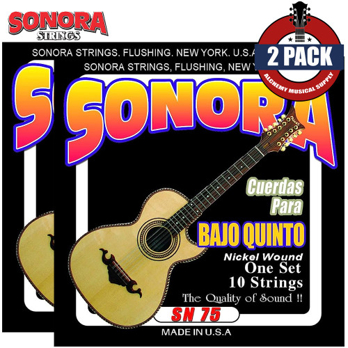 2-PACK Sonora SN75 Cuerdas Para Bajo Quinto Guitar Strings Nickel Wound