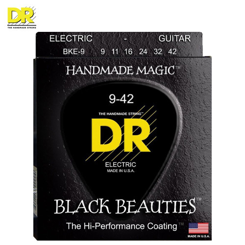 DR BKE-9 Black Beauties K3 Coated Electric Guitar Strings 9-42